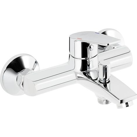 Banyo – Mitigeur de baignoire monocommande en saillie – Finition chromée – Laiton – Débit 20 l/min – Inverseur bain/douche intégré (1/2)