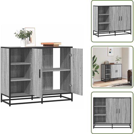 vidaXL Sideboard Grau Sonoma 92x35x76 cm Holzwerkstoff (1/5)
