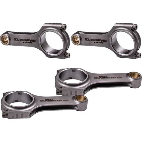 Bielas para coches deportivos compactos, forjadas en acero 4340, longitud entre centros de 140 mm, diámetro del extremo grande de 48 mm, diámetro del extremo pequeño de 22 mm, con una potencia nominal (1/5)
