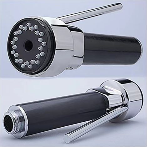 BEBUSINGOTO Langlebiger, massiver Messing-Badezimmer-Küchen-Mischbatterie-Ausziehbrause-Ersatzteil, Schwarz, 13,7 x 5 cm (1/4)