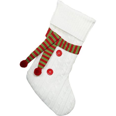 Chaussette De Noël - En Laine - Pour Cheminée Salon - Décoration Festive - 28 X 47 Cm - 1 Pièce (1/5)