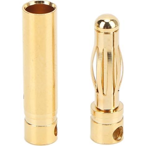 Fiche Banane 4 Mm, Connecteurs De Fiche Banane Mâle Femelle Plaqué Or pour Accessoire De Batterie RC ESC (1/5)