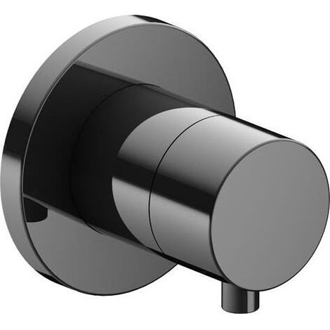 Vanne d'arrêt / inverseur 2 voies IXMO DN 15, à encastrer, avec poignée IXMO Rosace confort ronde noir chrome poli KEUCO