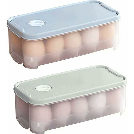 Boîte À Œufs - 10 Unités - Plastique PP - Étanche Et Empilable - Pour Réfrigérateur Cuisine Camping Pique-Nique - 2 Pièces (1/5)