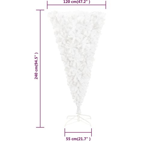 Sapin de Noël Blanc Artificiel Inversé 240 cm : Une Décoration originale pour Noël (1/5)