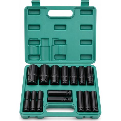 20-piece long impact socket set for pneumatic car wrench (1/5)