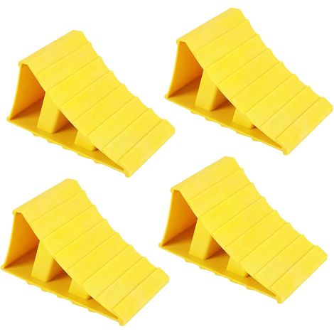Lot de 4 cales de roue de voiture, 20 × 12 × 11 cm, cales de remorque, meubles en plastique, cales de frein, butées de roue, camping-car, pour voitures et caravanes (1/5)