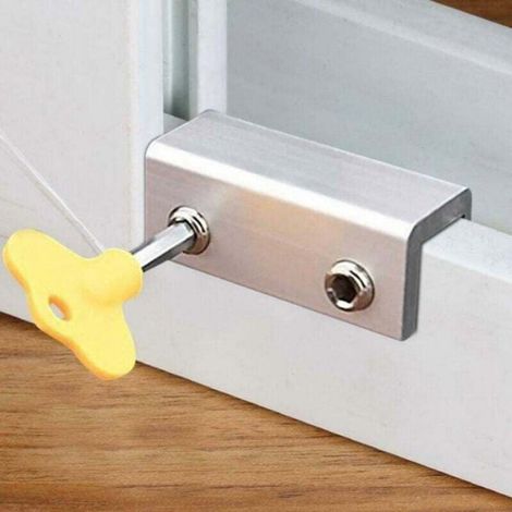 Verrou Cale Fenetre Coulissante - Alliage D'aluminium - Pour Cadre Porte Coulissante - Réglable - Sécurité Antiv - 2 Pièces (1/2)