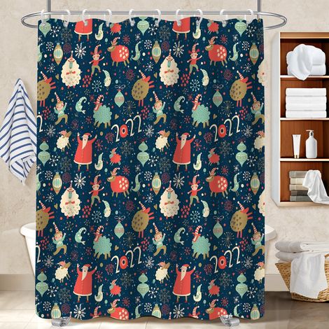 Rideau polyester pour douche 180x180 À œillets renforcés rideau séchage rapide pour adapté aux animaux domestiques (1/5)