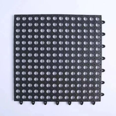 royaluxe-Lot de 4 dalles de drainage emboîtables, 30,5 x 30,5 cm, antidérapantes, pour sol de piscine, baignoire, tapis de coussin modulaire en PVC souple, gris