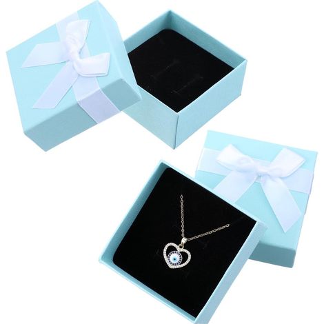 Lot de 2 petites boîtes cadeaux - Boîtes à bijoux kraft 7 x 7 x 3,5 cm - avec ruban gris - Idéales pour bagues, boucles d'oreilles et colliers - Boîtes cadeaux avec couvercle - Petites boîtes en papie (1/5)
