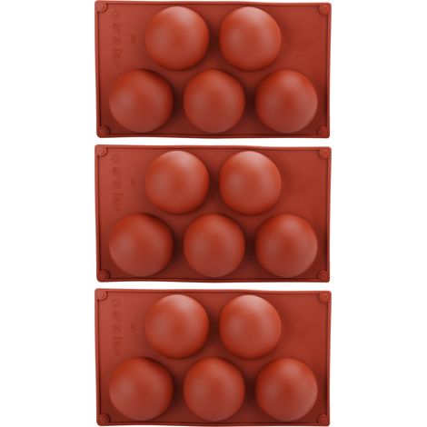 Moule en Silicone 3 Pièces Demi-Sphère pour Mousse au Chocolat et Pâtisserie DIY (1/5)