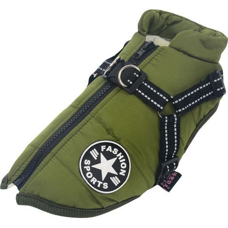 Vêtements d'automne et d'hiver pour chiens Vêtements rembourrés en coton chaud imperméable pour animaux de compagnie(XL) (1/5)