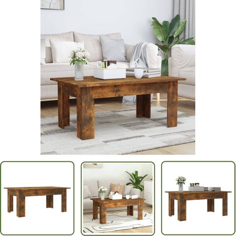The Living Store Couchtisch Räuchereiche 100x60x42 cm Holzwerkstoff - Couchtisch - Wohnzimmermöbel - Holzmöbel - Rauchereiche - Moderner Couchtisch (1/5)