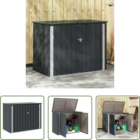 Rangement extérieur - Boîte de Rangement de Jardin Noir 151,5 x 82 x 110,5 cm Acier (1/5)