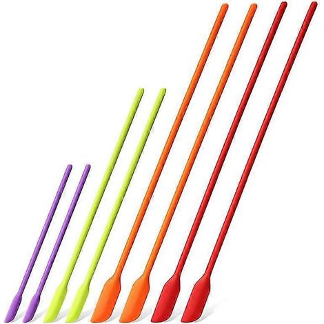 Mini spatules en silicone, lot de 8 petites spatules en silicone, raclettes pour récupérer les dernières gouttes, mini raclettes pour pots (1/5)