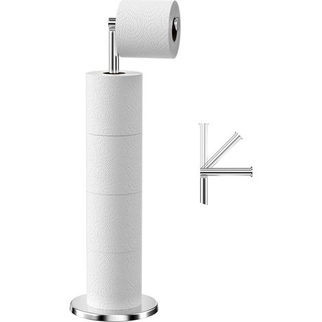 1 Porte Papier Toilette sur Pied, Acier Inoxydable, Base Lourde, Pliable, Salle de Bain (1/5)