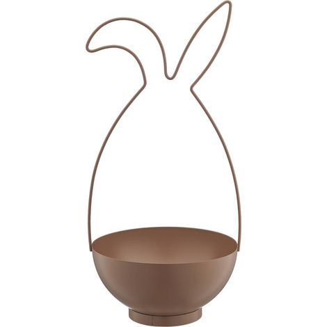 GASPER Creativ home Metallgestell Hase mit Schale 21 cm x 20 cm x 44 cm mandel