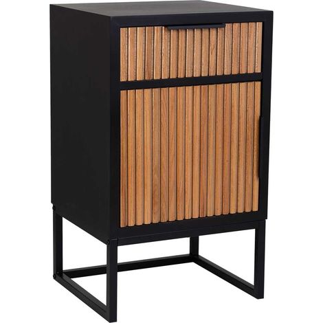 Mesita madera y metal 1 cajón y 1 puerta 42x36,5x71h cm (1/5)