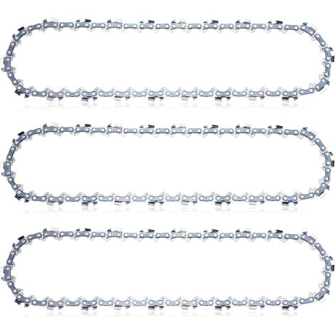 Lot de 3 Chaînes de Tronçonneuse pour Guide Chaîne 3/8" LP, 1,1 mm, 44 maillons entraîneurs, pour MS162, MSE170C, MS194T, Pièce de rechange 3610 000 0044 (12 pouces) (1/5)