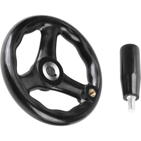 Roue à Main, Volant à Main, Volant Manivelle, Hand Wheel, Volant pour Fraiseuse, 3 Rayons Volant,Roue à Main pour Fraiseuse, Volant 12 x 100 mm avec Poignée Tournante, Pour Fraiseuse Tours Meuleuses (1/5)