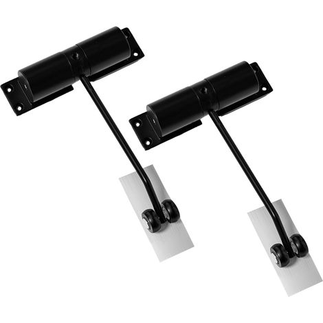 Lot de 2 Ferme-Porte Automatique à Pied, Noir Fermeture Mécanique, Pour Porte 20 à 40kg, Accessoires de Fixation Inclus, Pour Porte Intérieure Bureau Hôtel Jardin (1/5)