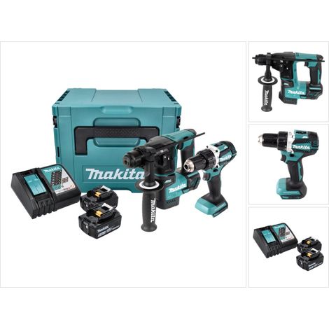 Makita DLX 2271 TJ kit combinado inalámbrico DDF 484 taladro atornillador inalámbrico + DHR 171 taladro percutor inalámbrico + 2x 5.0 Ah batería + cargador + Makpac (1/5)