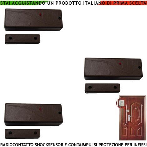 Sensore Magnetico Radio Fr. 433,92 MHz Rilevatore Sismico Regolabile Per Antifurto Ingresso NC e Contaimpulsi Per Switchallarm Codice SecurLysa Anticollisione Rileva Trapano e Tentativi di Scasso (1/5)