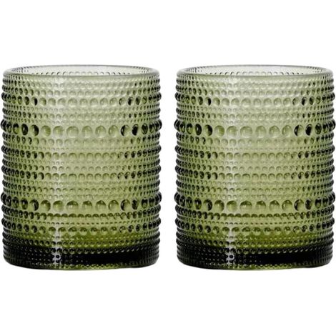 Ensemble de verres à whisky vintage - Gobelet transparent en relief - 2 pièces - Pour whisky et cocktails - Transparent (1/5)