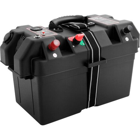 Caja de batería para motor de barco, caja de batería con dos puertos USB, caja de baterías eléctrica multifunción, indicador de batería integrado (1/5)