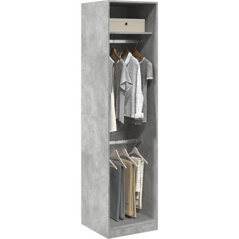 Kleiderschrank Betongrau 50x50x200 cm Holzwerkstoff