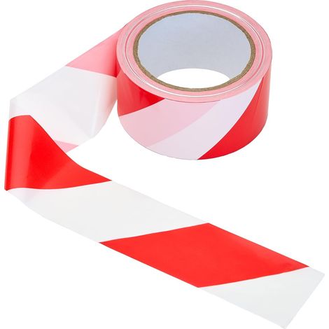 Rubalise Rouge et Blanc 50mm x 100m — Ruban de Balisage Chantier LDPE, Haute Visibilité, Non Adhésif, Signalisation Zone Danger, Intérieur & Extérieur (1/5)