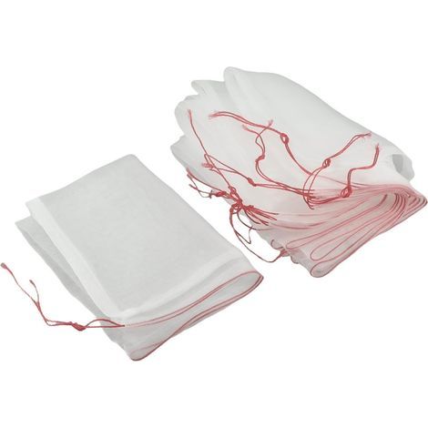 Packung mit 10 Netzbeuteln mit Kordelzug für Gartenbau und Landwirtschaft Nylonnetz zum Schutz von Tomaten, Äpfeln und Weintrauben vor Insekten (1/5)