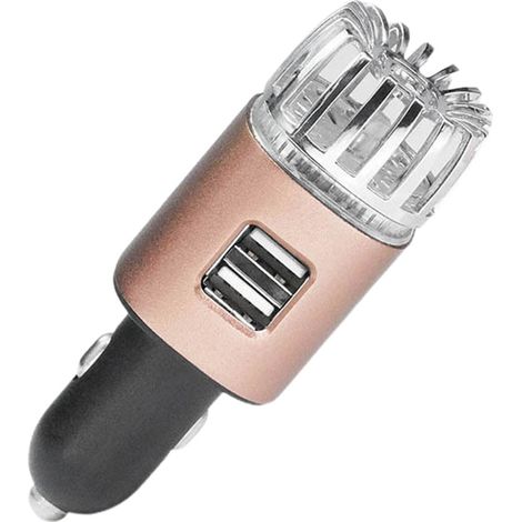 Purificateur d'air ioniseur pour voiture - Désodorisant ionique antimicrobien 12 V avec double chargeur USB - Élimine les odeurs de fumée, d'animaux et de nourriture, les allergènes et les virus pour  (1/5)