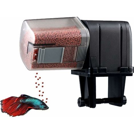 Alimentador automático de peces de 175 ml con WiFi, aplicación inteligente, carga USB y dispensador automático de comida para peces (negro). (1/5)