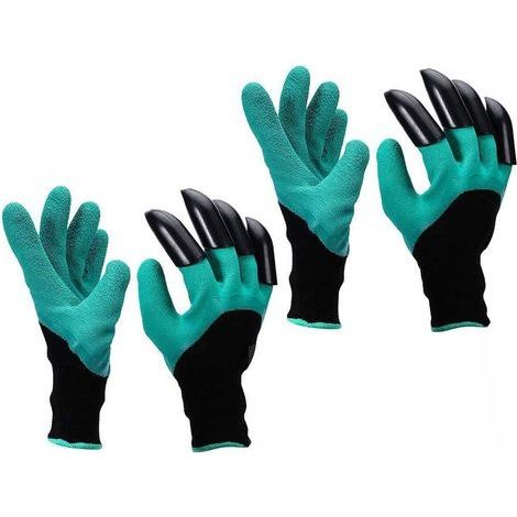 2 paires de gants de jardinage, gants de travail anti-épines pour creuser et pépinières de plantation de cactus roses, gants de jardin avec griffes (griffe droite) (1/5)