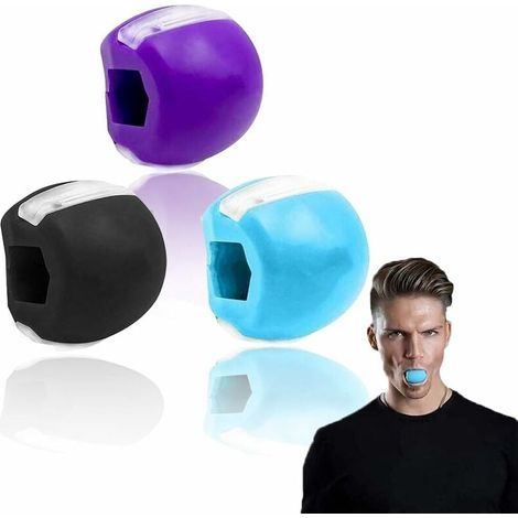 Juego de 3 pelotas para ejercitar la mandíbula, ejercitador de mandíbula, herramienta de belleza facial, ejercitador de mandíbula para mujeres y hombres. (1/5)