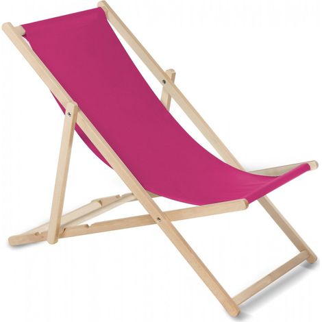GreenBlue Chaise Longue Pliant Bois de Hêtre Rose