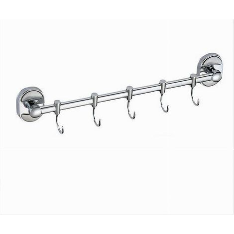 TRADE SHOP - Porta Asciugamani Maniglia Appendino 5 Ganci Fissaggio A Parete Bagno Oval 52006 -