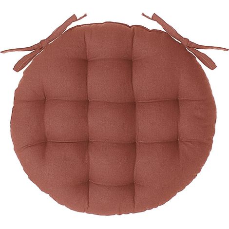 Cojín de silla redondo en algodón terracota D. 38 cm - Atmosphera créateur d'intérieur