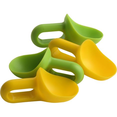 Interiors by Premier Set of 4 Mini Scoops, For Daily Kitchen Use Kitchen Scoops, Dessert Table Scoops in Green and Yellow Finish