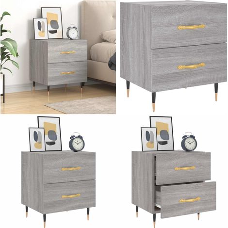 Nachttisch Grau Sonoma 40x35x47,5 cm Holzwerkstoff - Nachtisch - Grau - Wohnzimmer - Schlafzimmereinrichtung - Möbel - Home & Living (1/5)