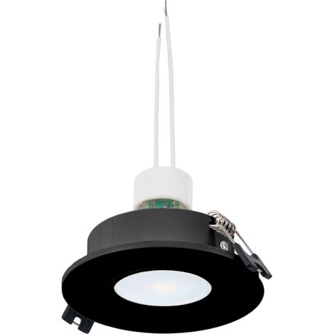 KIT Spot encastrable inclinable Ø90mm (noir) + Ampoule GU10 5,4W - Blanc Neutre