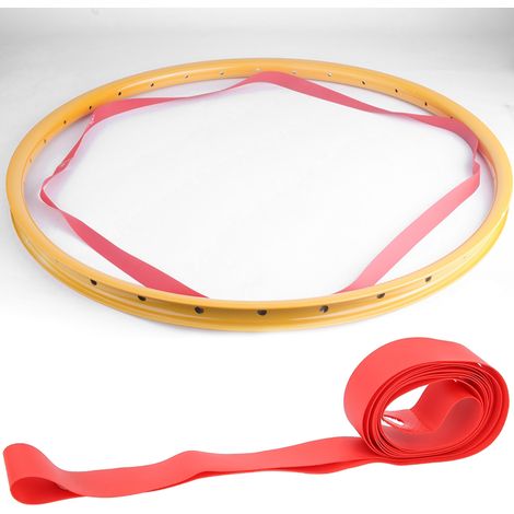 Chambre à air de vélo en PVC, protection pour pneu de VTT, fond de jante (rouge 20 pouces) (1/5)