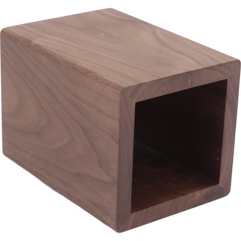 Pot à ustensiles de cuisine en bois carré, stable et de grande capacité, avec porte-stylo simple (4,3 x 3,1 x 3,1 pouces) pour la cuisine, le bureau ou la maison. (1/5)