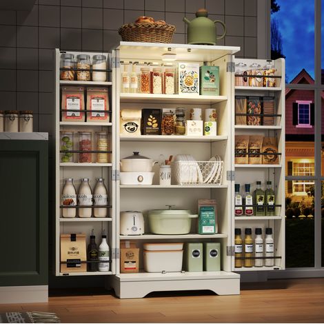 Mobile cucina alto con luce LED in MDF 120x60x40 cm OKMYHOME