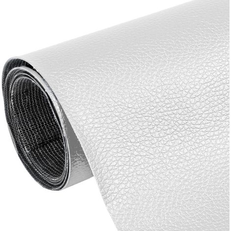Toppa autoadesiva in pelle 150x137 cm Bianca (1/5)
