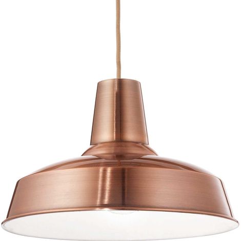 Sospensione Industrial-Minimal Moby Metallo Rame 1 Luce E27
