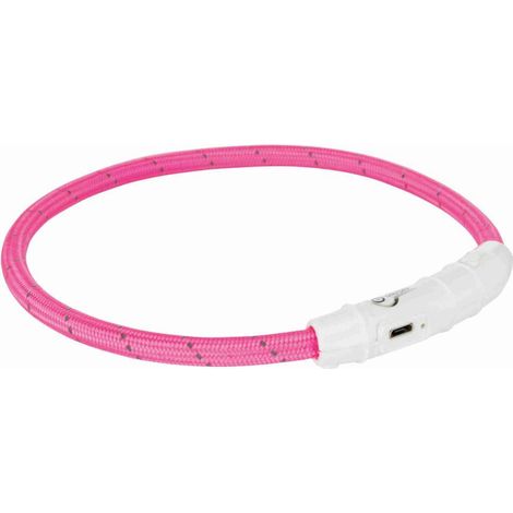 Flash anneau lumineux usb, en tpu/nylon XS-S: 35 cm/ø 7 mm, rose (1/5)