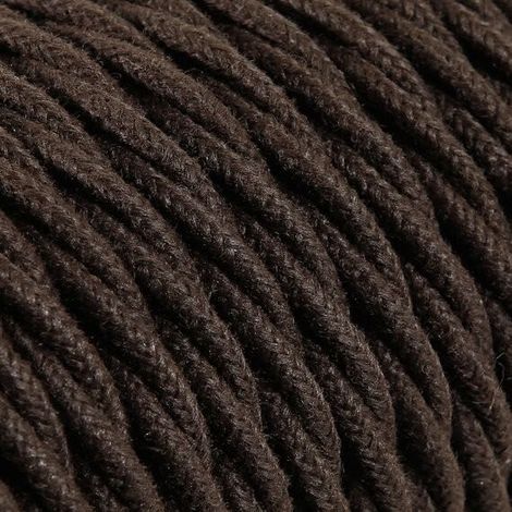 Câble Electrique Marron en Textile Torsadé 3x0.75mm² - Fil Electrique Tissu